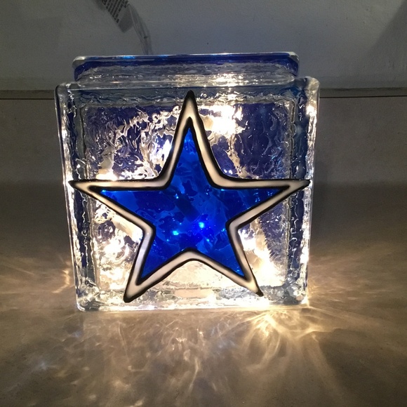 Handcrafted Other - New, DALLAS COWBOYS light up glass block hand painted.